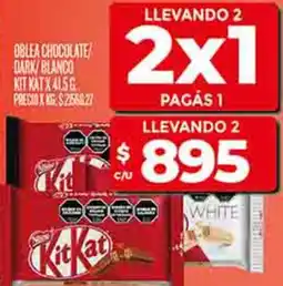 Supermercados DIA Kit kat oblea chocolate dark/blanco oferta
