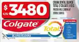 Supermercados DIA Colgate crema dental blanca total 12 oferta