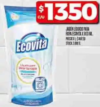 Supermercados DIA Ecovita jabón líquido para ropa oferta