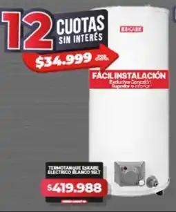 Supermayorista Vital Termotanque eskabe electrico blanco oferta