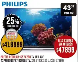 Coto Philips tv led 43" oferta