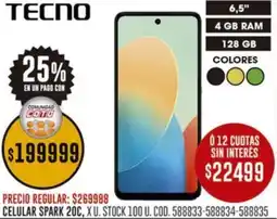 Coto Tecno celular spark 20c oferta