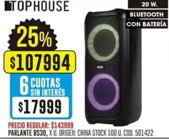 Coto Tophouse parlante bs30 oferta