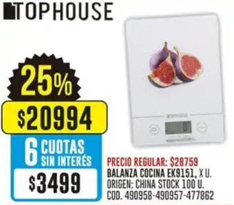 Coto Tophouse balanza cocina EK9151 oferta