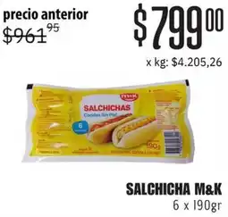 Makro Salchicha m&k oferta