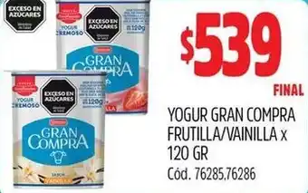 Supermercados Yaguar Yogur gran compra frutilla/vainilla oferta