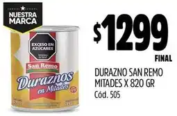 Supermercados Yaguar Durazno san remo mitades oferta