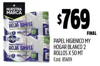 Supermercados Yaguar Hoja Simple Papel Higienico oferta