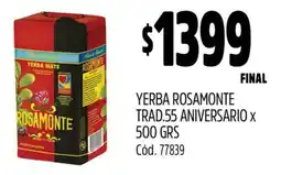 Supermercados Yaguar Yerba Mate Rosamonte oferta