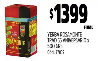 Supermercados Yaguar Yerba Mate Rosamonte oferta