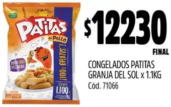 Supermercados Yaguar Patitas congelados granja del sol oferta