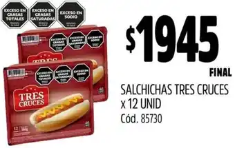 Supermercados Yaguar Tres cruces salchichas oferta