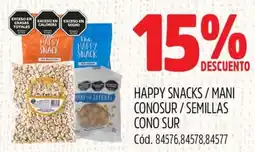 Supermercados Yaguar Happy snacks / mani conosur/semillas cono sur oferta