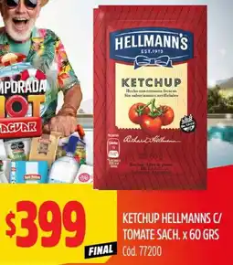 Supermercados Yaguar Ketchup hellmanns c/ tomate sach. oferta