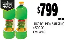 Supermercados Yaguar Jugo de limon san remo oferta