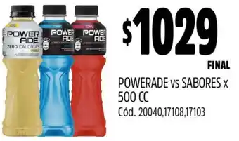 Supermercados Yaguar Kiwi powerade vs sabores oferta