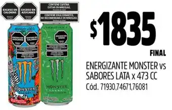 Supermercados Yaguar Energizante monster vs sabores lata oferta