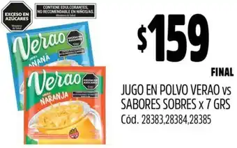 Supermercados Yaguar Jugo en polvo verao vs sabores sobres oferta