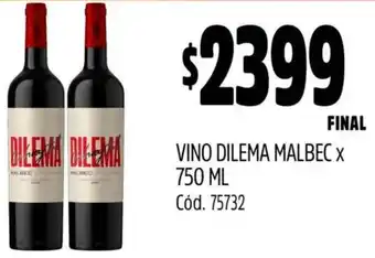 Supermercados Yaguar Dilema malbec vino oferta