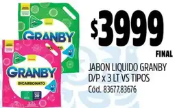 Supermercados Yaguar Jabon liquido granby d/p oferta