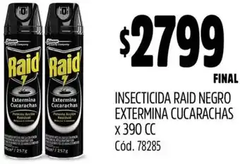 Supermercados Yaguar Raid insecticida negro extermina cucarachas oferta