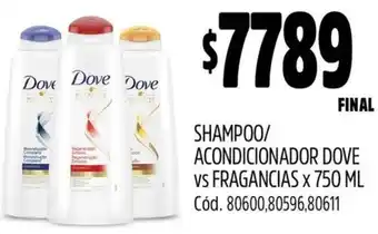 Supermercados Yaguar Dove shampoo/ acondicionador vs fragancias oferta