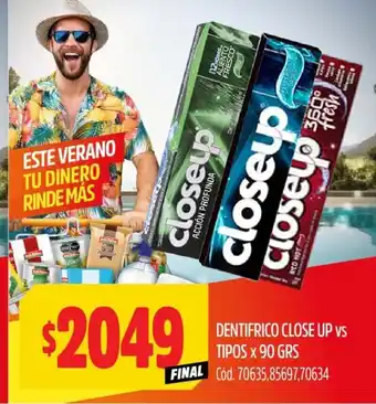 Supermercados Yaguar Dentifrico close up vs tipos oferta