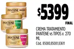 Supermercados Yaguar Pantene crema tratamiento vs tipos oferta