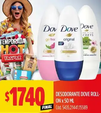 Supermercados Yaguar Dove desodorante roll- on oferta