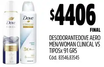 Supermercados Yaguar Dove desodorante aero men/woman clinical vs tipos oferta