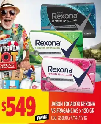 Supermercados Yaguar Rexona jabon tocador vs fragancias oferta