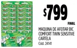 Supermercados Yaguar Maquina de afeitar bic comfort twin sensitive cartela oferta