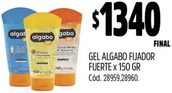 Supermercados Yaguar Algabo gel fijador fuerte oferta