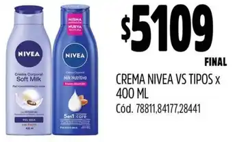 Supermercados Yaguar Nivea crema vs tipos oferta