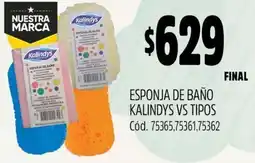 Supermercados Yaguar Kalindys esponja de baño vs tipos oferta