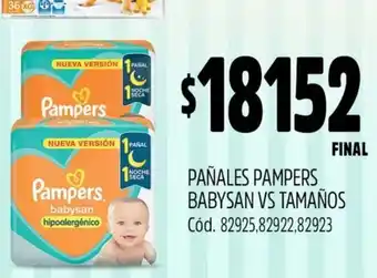 Supermercados Yaguar Pañales pampers babysan vs tamaños oferta