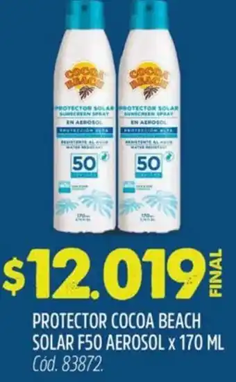 Supermercados Yaguar Protector cocoa beach solar f50 aerosol oferta