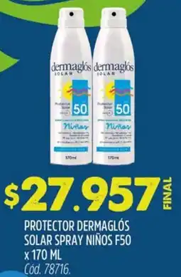 Supermercados Yaguar Protector dermaglós solar spray niños f50 oferta