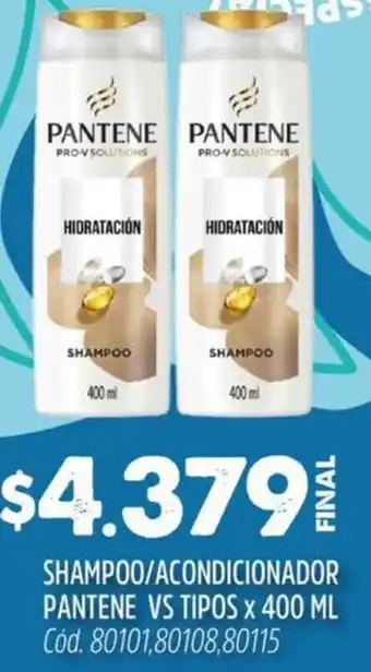 Supermercados Yaguar Pantene shampoo/acondicionador vs tipos oferta