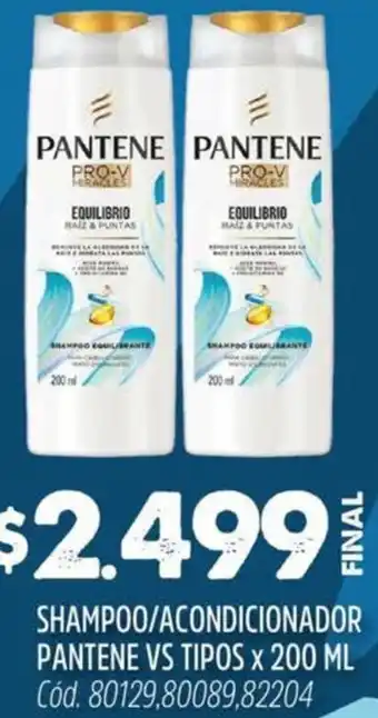 Supermercados Yaguar Pantene shampoo/acondicionador vs tipos oferta