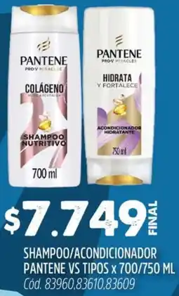 Supermercados Yaguar Pantene shampoo/acondicionador vs tipos oferta