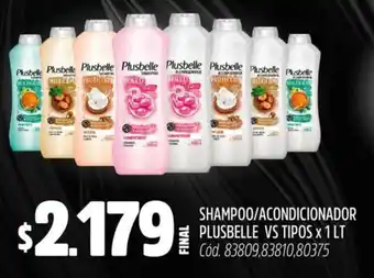 Supermercados Yaguar Plusbelle shampoo/acondicionador vs tipos oferta