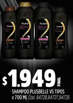 Supermercados Yaguar Plusbelle shampoo vs tipos oferta