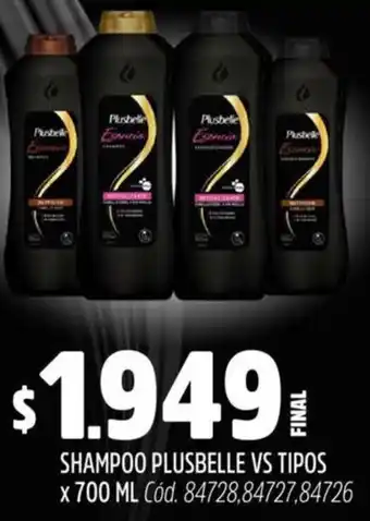 Supermercados Yaguar Plusbelle shampoo vs tipos oferta