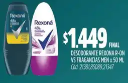 Supermercados Yaguar Rexona desodorante r-on vs fragancias men oferta