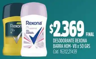 Supermercados Yaguar Rexona desodorante barra hom-v8 oferta