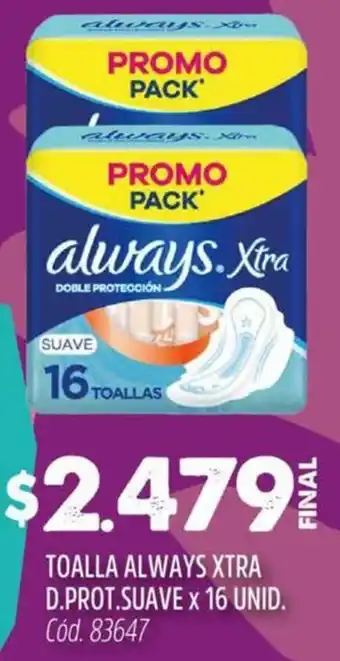 Supermercados Yaguar Always xtra toalla d.prot.suave oferta