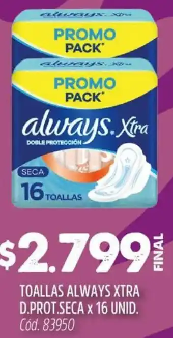 Supermercados Yaguar Always xtra toallas d.prot.seca oferta