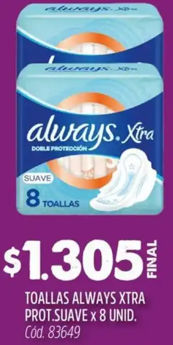 Supermercados Yaguar Always xtra ptoallas rot.suave oferta