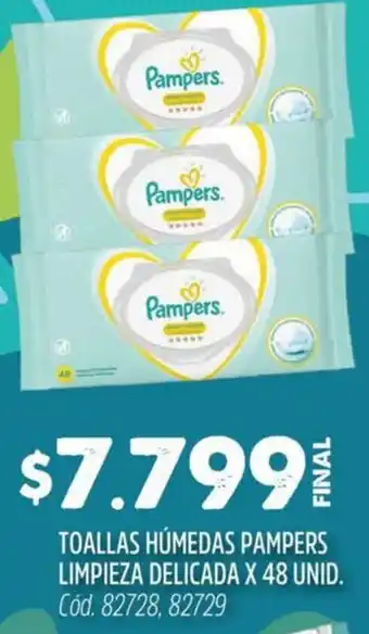 Supermercados Yaguar Pampers toallas húmedas limpieza delicada oferta